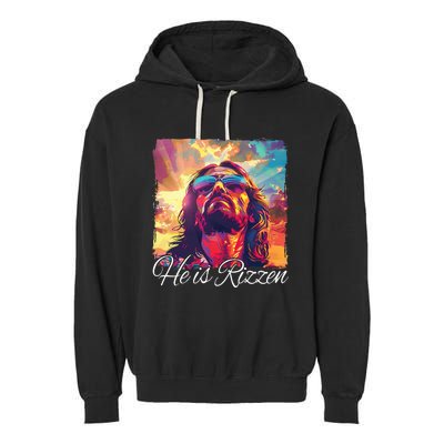 He Is Rizzen Jesus Garment-Dyed Fleece Hoodie