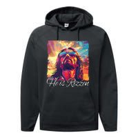 He Is Rizzen Jesus Performance Fleece Hoodie