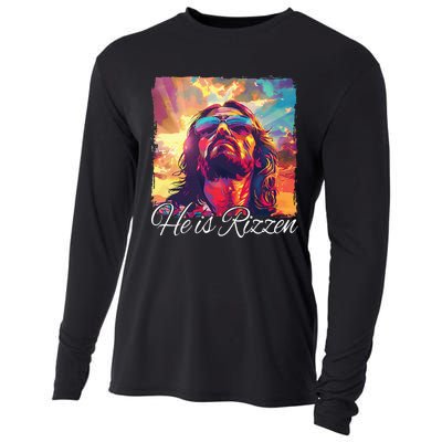 He Is Rizzen Jesus Cooling Performance Long Sleeve Crew