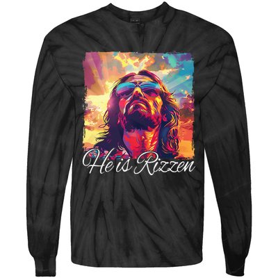 He Is Rizzen Jesus Tie-Dye Long Sleeve Shirt