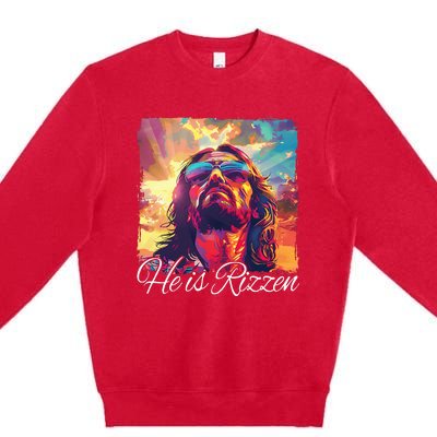 He Is Rizzen Jesus Premium Crewneck Sweatshirt