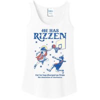 He Is Rizzin Funny Easter Day Jesus Playing Basketball Ladies Essential Tank