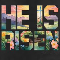 He Is Risen Christian Wildflower Happy Easter Women 7 Panel Mesh Trucker Snapback Hat