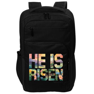 He Is Risen Christian Wildflower Happy Easter Women Impact Tech Backpack