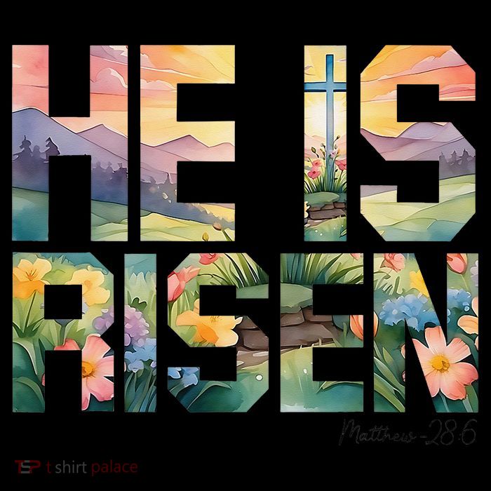 He Is Risen Christian Wildflower Happy Easter Women Drawstring Bag
