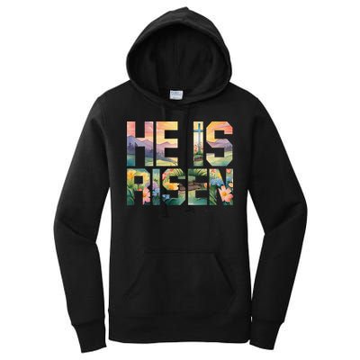 He Is Risen Christian Wildflower Happy Easter Women Women's Pullover Hoodie