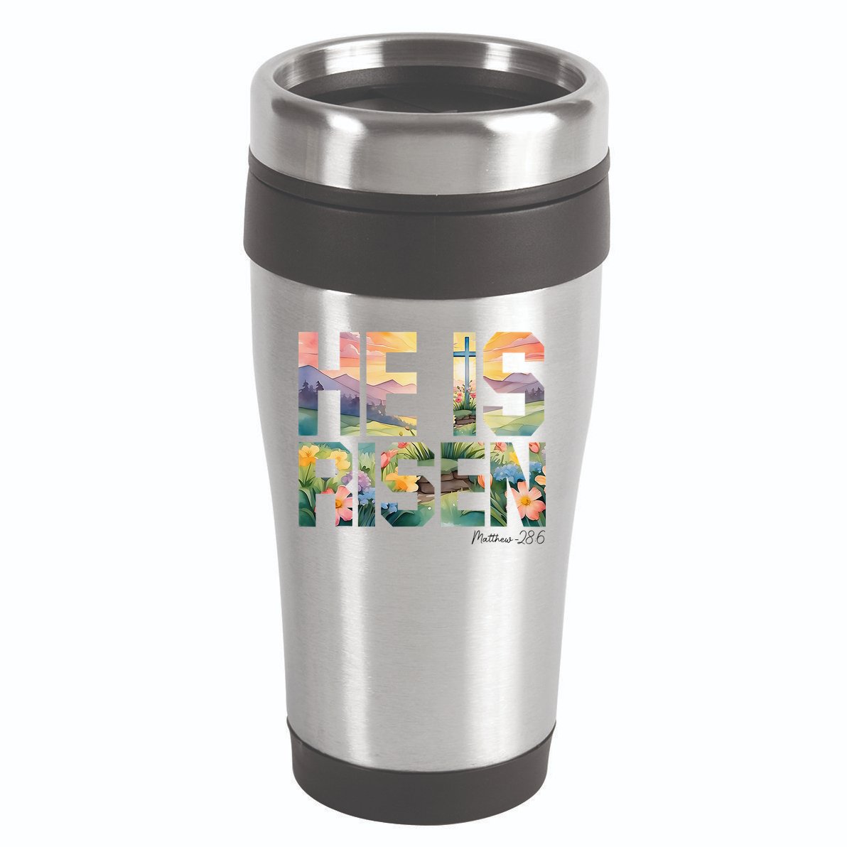 He Is Risen Christian Wildflower Happy Easter Women 16oz Travel Tumbler