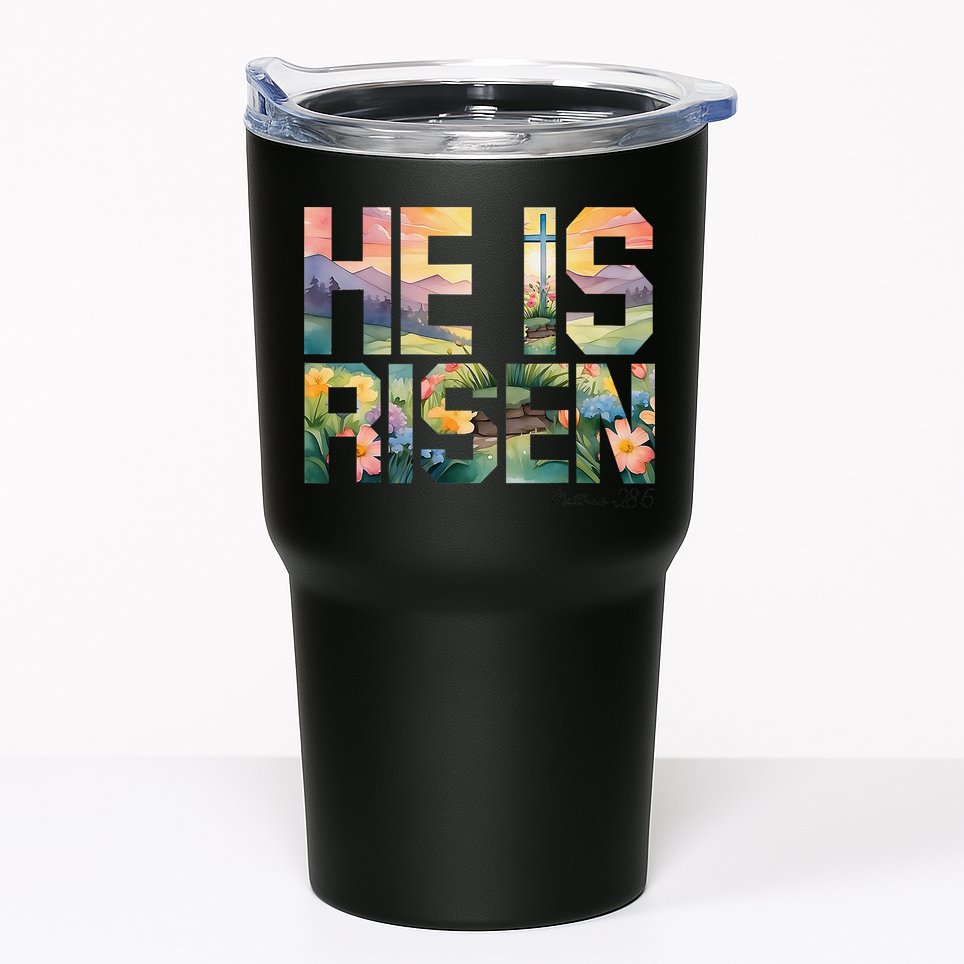 He Is Risen Christian Wildflower Happy Easter Women Tumbler