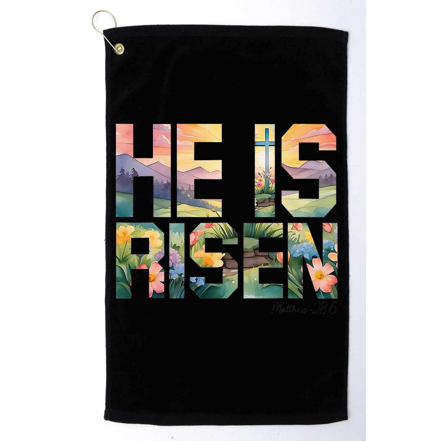 He Is Risen Christian Wildflower Happy Easter Women Golf Towel