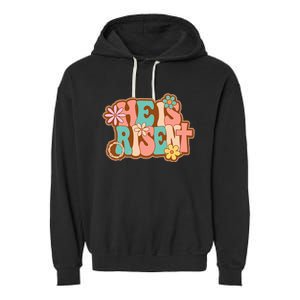 He Is Risen Bible Verse Floral Christian Cross Happy Easter Garment-Dyed Fleece Hoodie