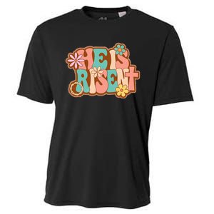 He Is Risen Bible Verse Floral Christian Cross Happy Easter Cooling Performance Crew T-Shirt