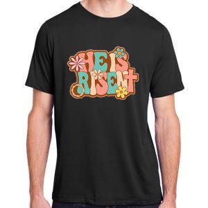 He Is Risen Bible Verse Floral Christian Cross Happy Easter Adult ChromaSoft Performance T-Shirt