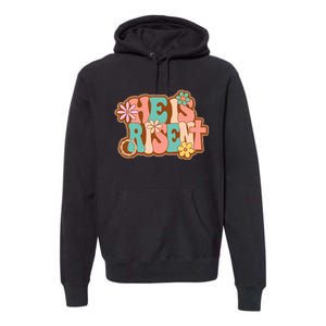 He Is Risen Bible Verse Floral Christian Cross Happy Easter Premium Hoodie