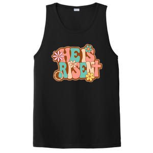 He Is Risen Bible Verse Floral Christian Cross Happy Easter PosiCharge Competitor Tank