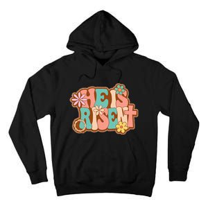 He Is Risen Bible Verse Floral Christian Cross Happy Easter Tall Hoodie