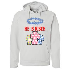 He Is Risen Jesus Christ Resurrection Happy Easter Day Performance Fleece Hoodie