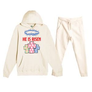 He Is Risen Jesus Christ Resurrection Happy Easter Day Premium Hooded Sweatsuit Set