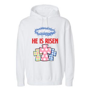 He Is Risen Jesus Christ Resurrection Happy Easter Day Garment-Dyed Fleece Hoodie