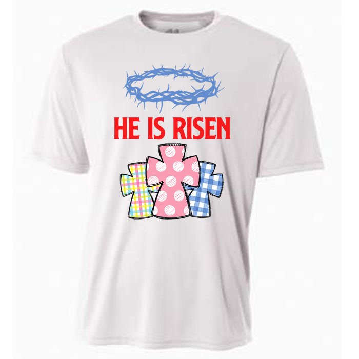 He Is Risen Jesus Christ Resurrection Happy Easter Day Cooling Performance Crew T-Shirt