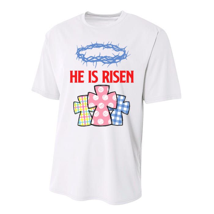 He Is Risen Jesus Christ Resurrection Happy Easter Day Performance Sprint T-Shirt