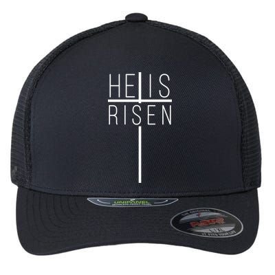 Hell Is Risen Cross Christianity Flexfit Unipanel Trucker Cap