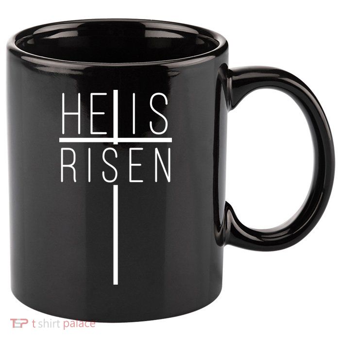 Hell Is Risen Cross Christianity 11oz C Handle Ceramic Mug
