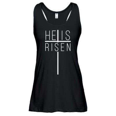 Hell Is Risen Cross Christianity Ladies Essential Flowy Tank