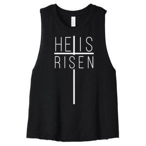 Hell Is Risen Cross Christianity Women's Racerback Cropped Tank