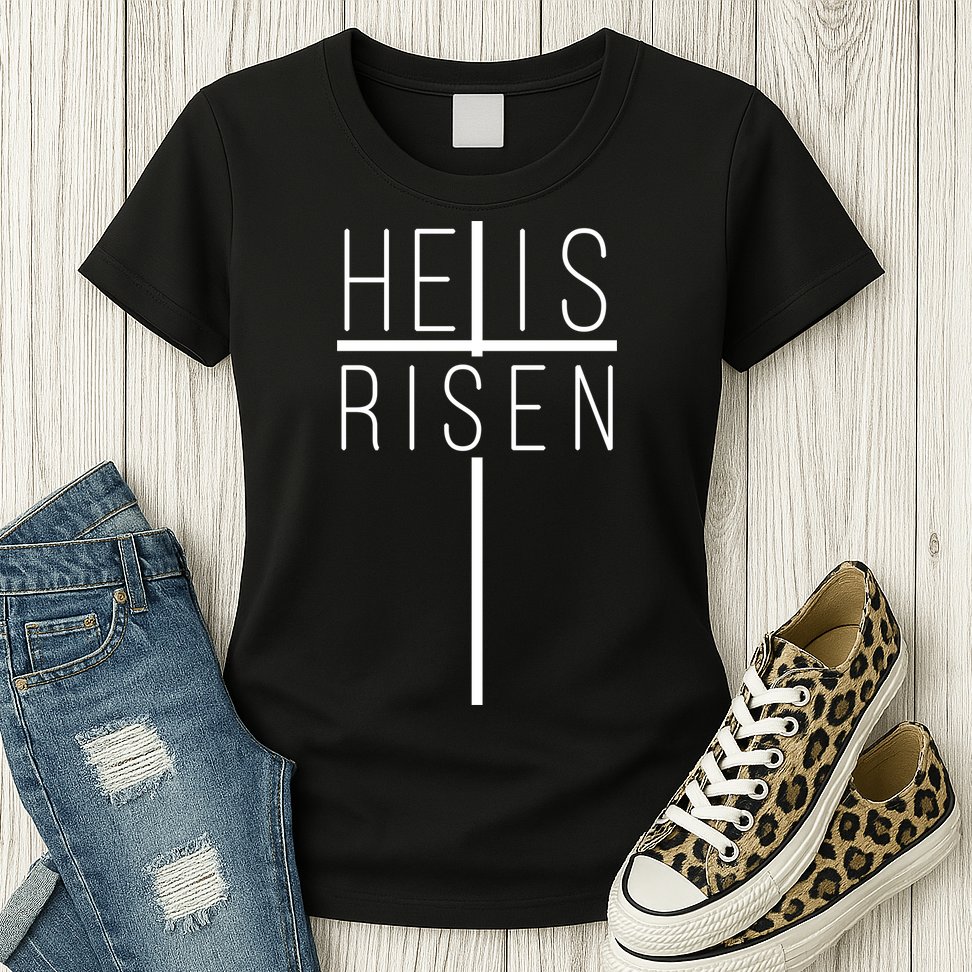 Hell Is Risen Cross Christianity Womens T-Shirt