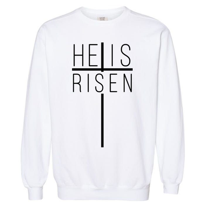 Hell Is Risen Cross Christianity Garment-Dyed Sweatshirt