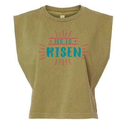 He Is Risen Easter Jesus Garment-Dyed Women's Muscle Tee