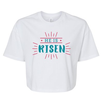 He Is Risen Easter Jesus Bella+Canvas Jersey Crop Tee