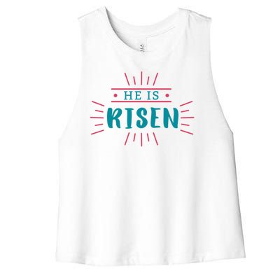 He Is Risen Easter Jesus Women's Racerback Cropped Tank