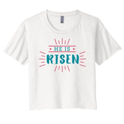 He Is Risen Easter Jesus Women's Crop Top Tee