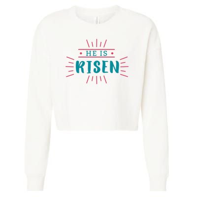 He Is Risen Easter Jesus Cropped Pullover Crew