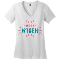 He Is Risen Easter Jesus Women's V-Neck T-Shirt