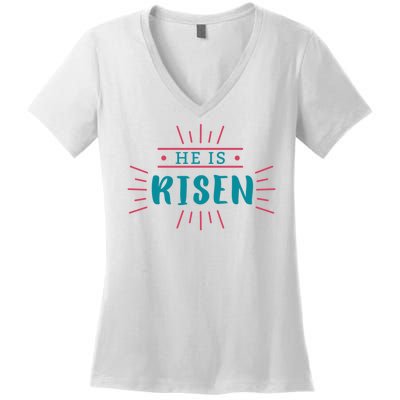 He Is Risen Easter Jesus Women's V-Neck T-Shirt