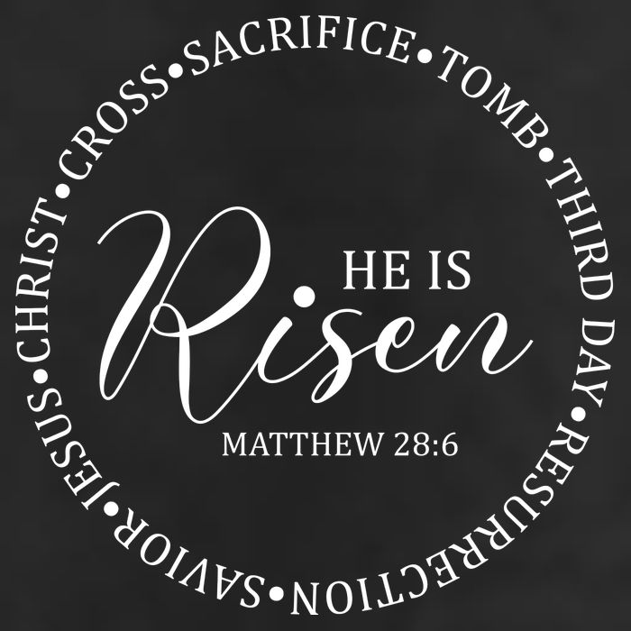 He Is Risen Matthew Easter Verse 7 Panel Mesh Trucker Snapback Hat