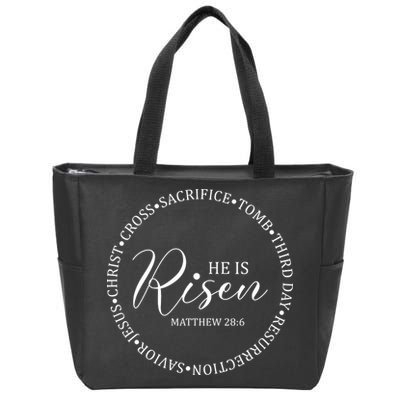 He Is Risen Matthew Easter Verse Zip Tote Bag