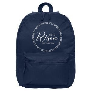 He Is Risen Matthew Easter Verse 16 in Basic Backpack