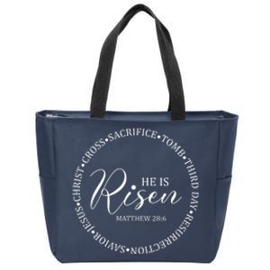 He Is Risen Matthew Easter Verse Zip Tote Bag