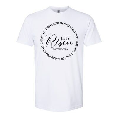 He Is Risen Matthew Easter Verse Softstyle® CVC T-Shirt