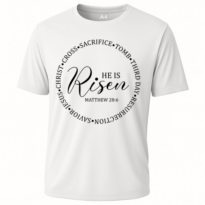 He Is Risen Matthew Easter Verse Cooling Performance Crew T-Shirt