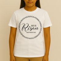 He Is Risen Matthew Easter Verse T-Shirt