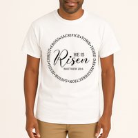 He Is Risen Matthew Easter Verse Tall T-Shirt