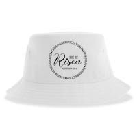 He Is Risen Matthew Easter Verse Sustainable Bucket Hat