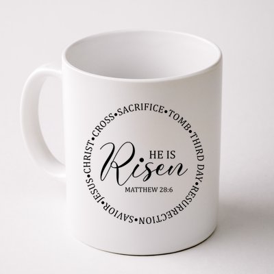 He Is Risen Matthew Easter Verse Mug
