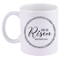 He Is Risen Matthew Easter Verse 11oz C Handle Ceramic Mug