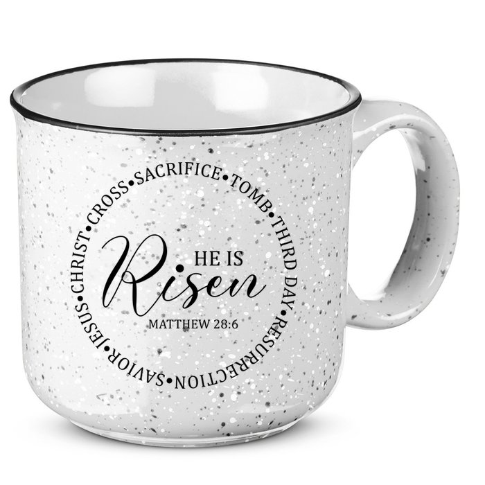 He Is Risen Matthew Easter Verse 15oz Campfire Ceramic Mug