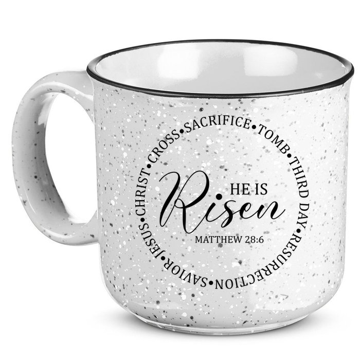 He Is Risen Matthew Easter Verse 15oz Campfire Ceramic Mug